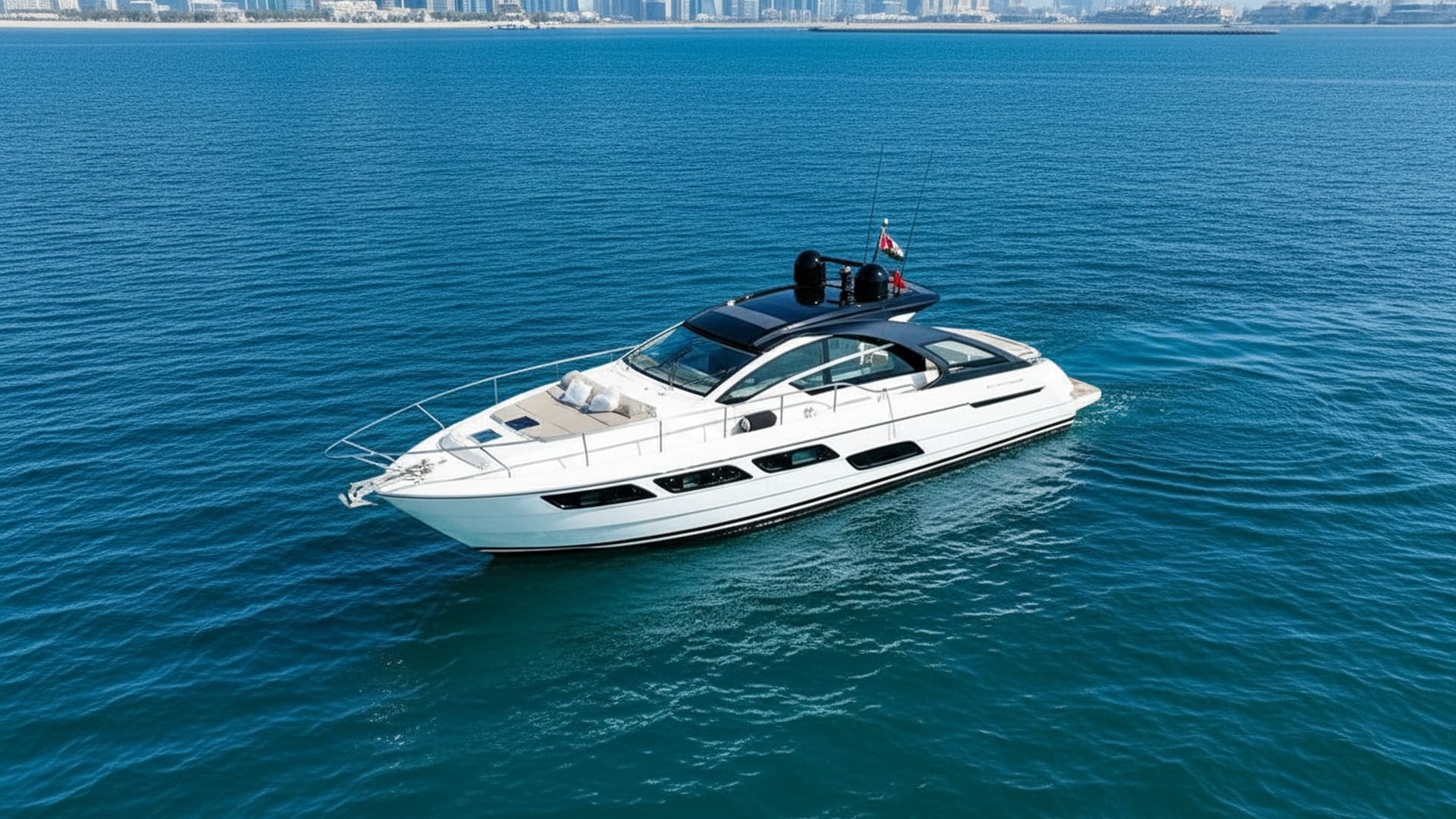 Aerial view of Coral Champion 52 ft in Dubai waters