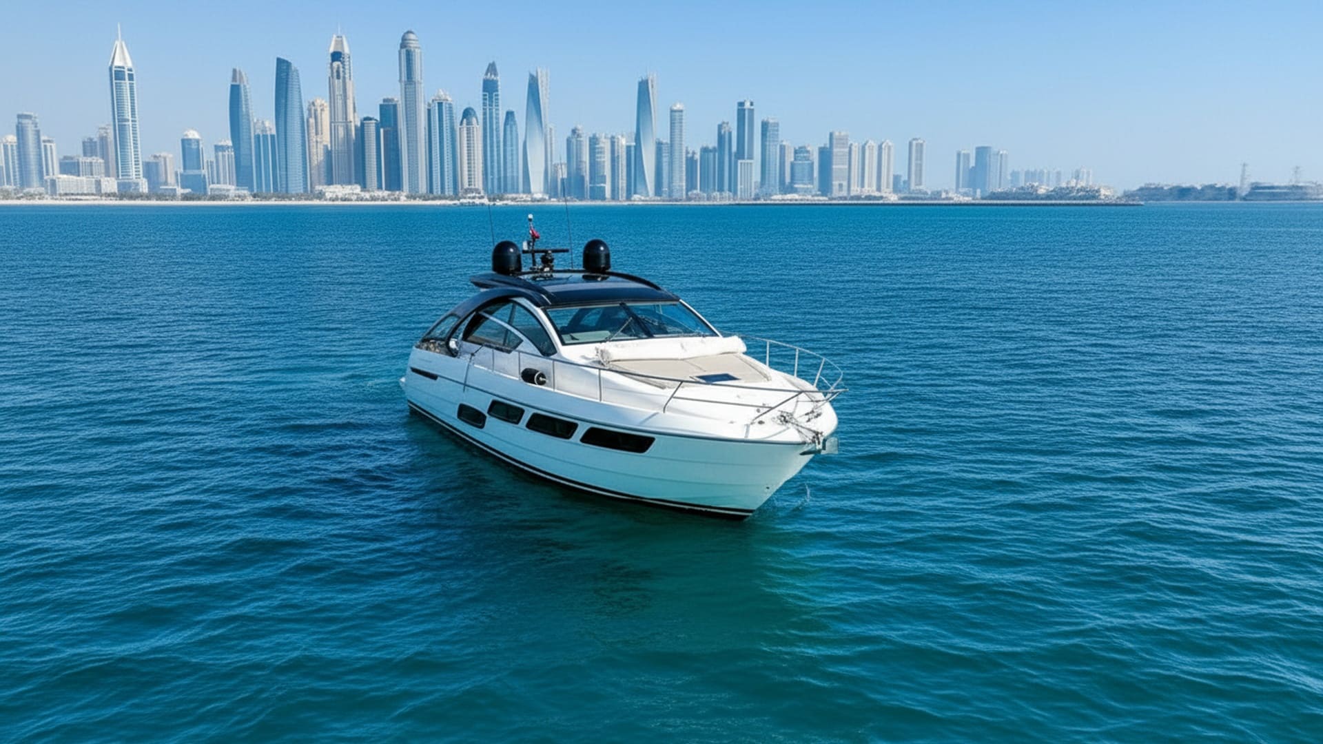 Spacious deck of Coral Champion 52 ft for sunbathing