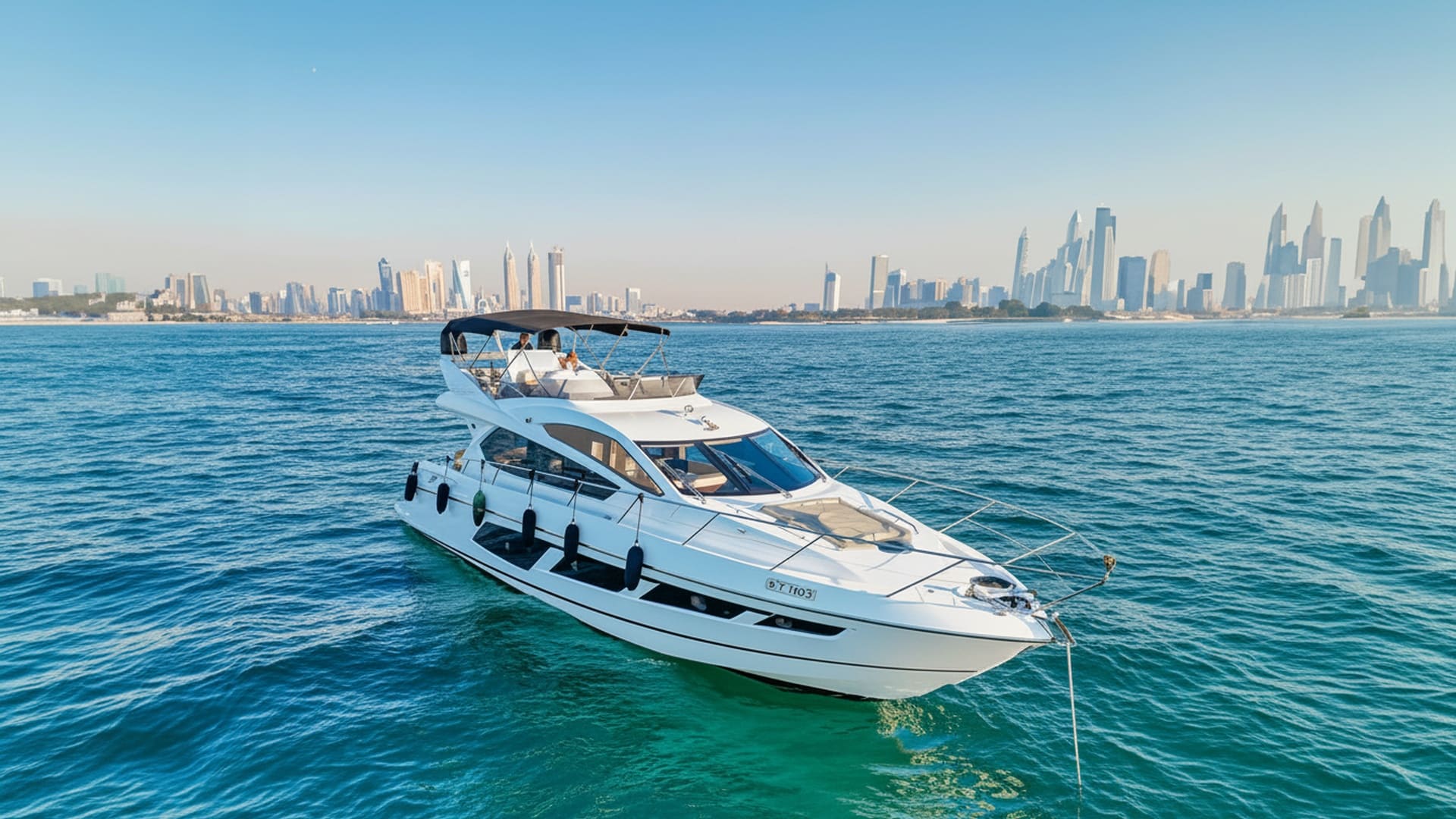 Silver Explorer 65 ft luxury yacht cruising Dubai Marina
