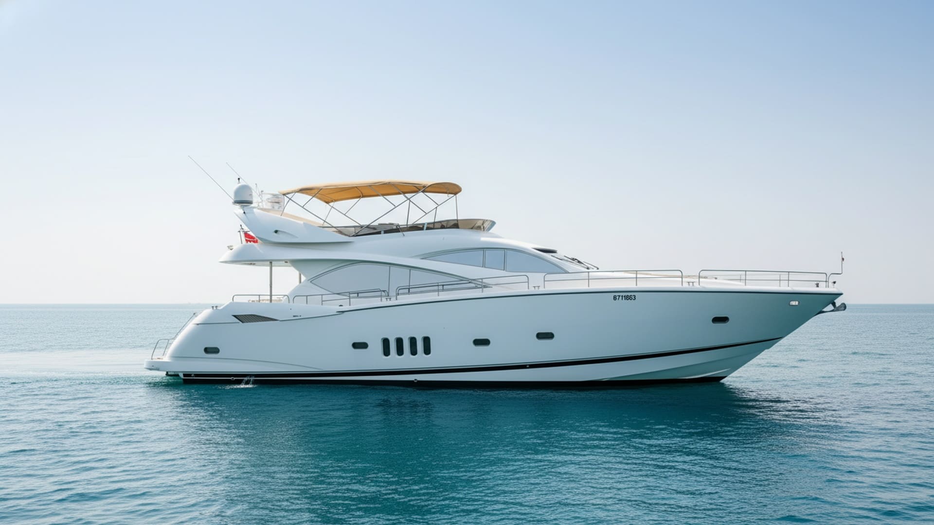 Stunning exterior view of Platinum Queen 82 ft luxury yacht