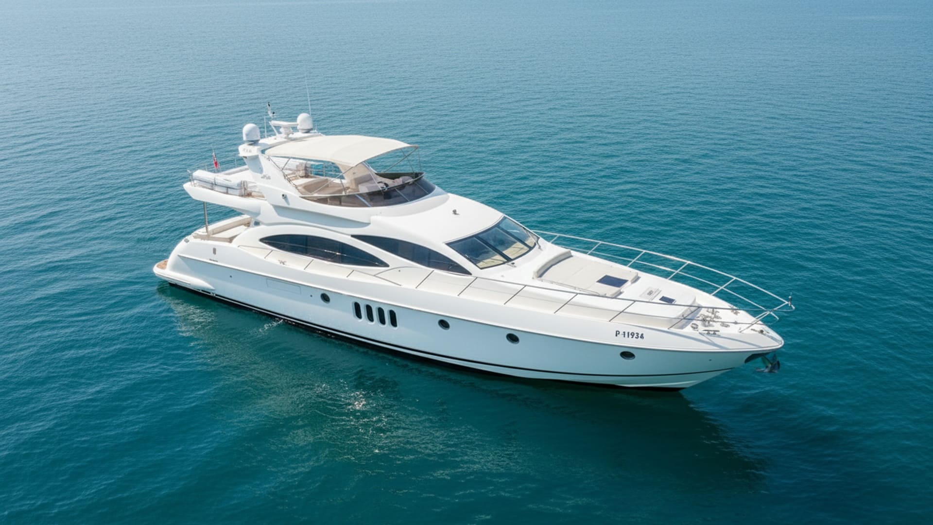 Emerald Treasure 68 ft aerial view, Dubai Marina yacht rental